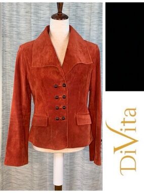 di Vita brick red genuine suede jacket.